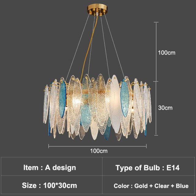 Lustre — Moderne avec lames en verre luxury Valentina