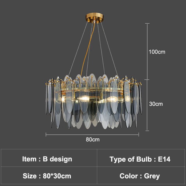 Lustre — Moderne avec lames en verre luxury Valentina
