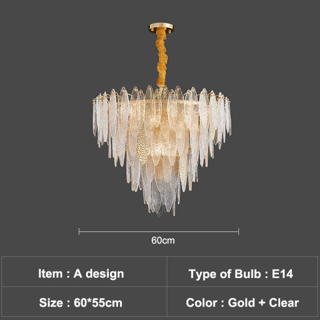Lustre — Moderne avec lames en verre luxury Valentina