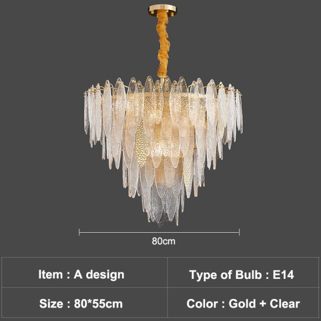 Lustre — Moderne avec lames en verre luxury Valentina