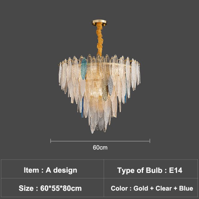 Lustre — Moderne avec lames en verre luxury Valentina