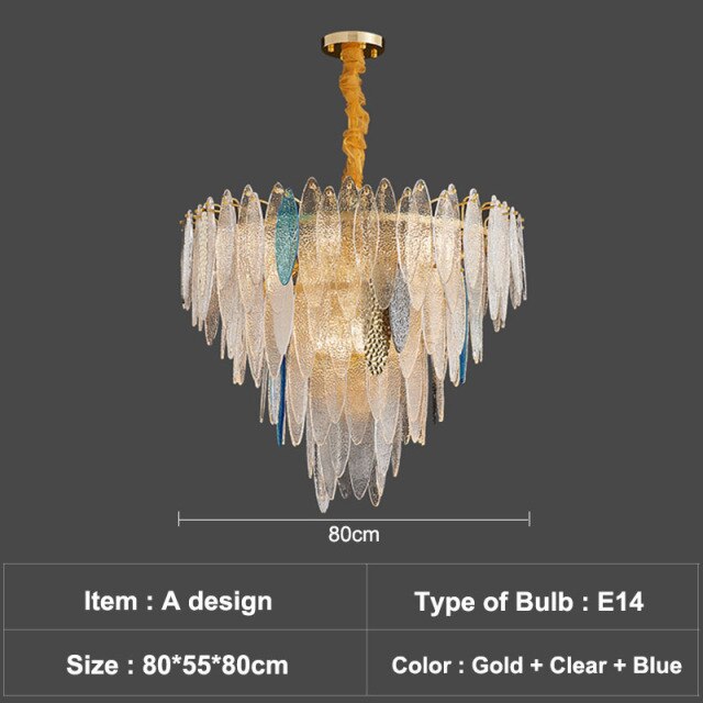 Lustre — Moderne avec lames en verre luxury Valentina