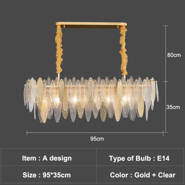 Lustre — Moderne avec lames en verre luxury Valentina