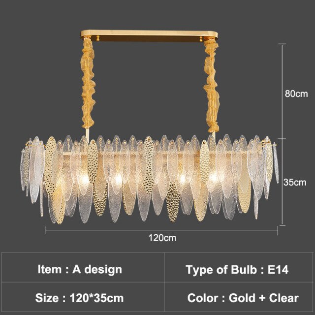 Lustre — Moderne avec lames en verre luxury Valentina