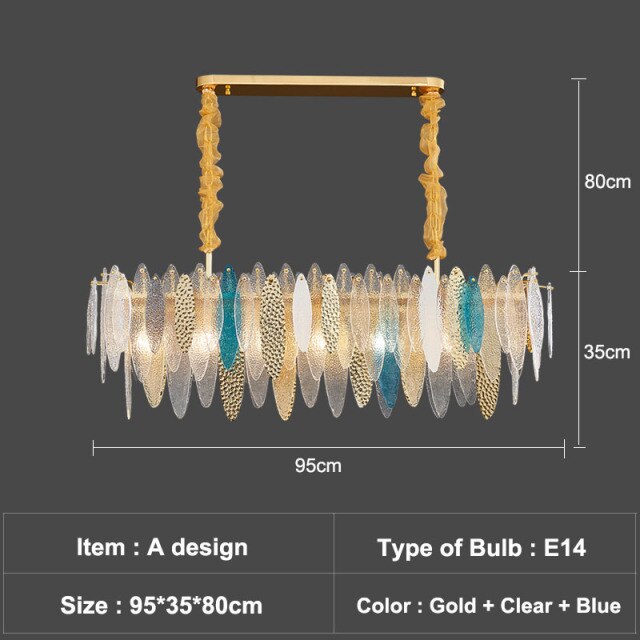 Lustre — Moderne avec lames en verre luxury Valentina