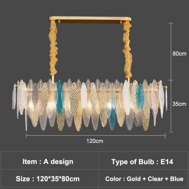 Lustre — Moderne avec lames en verre luxury Valentina