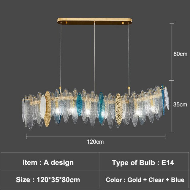 Lustre — Moderne avec lames en verre luxury Valentina