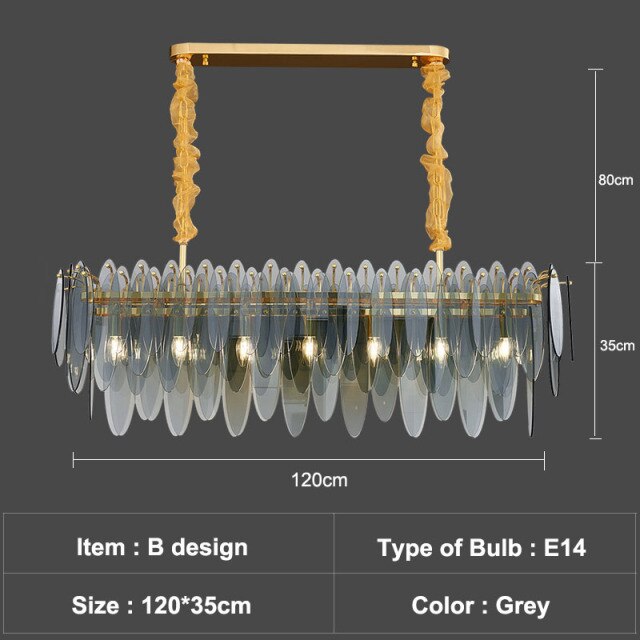 Lustre — Moderne avec lames en verre luxury Valentina