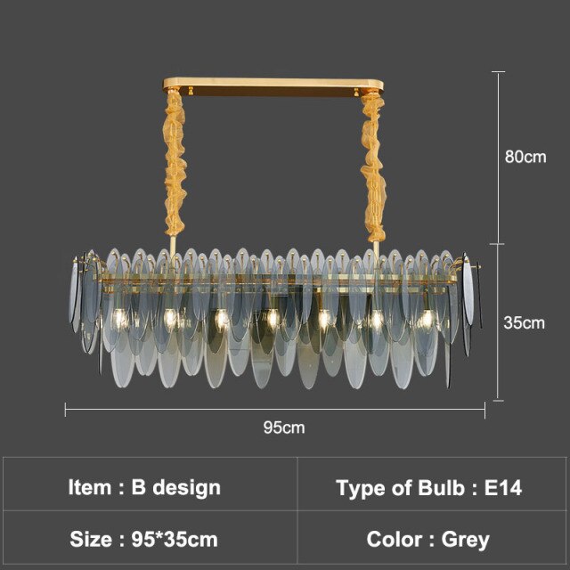 Lustre — Moderne avec lames en verre luxury Valentina
