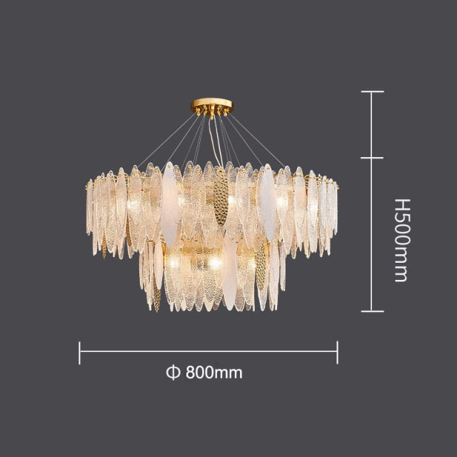 Lustre — Moderne avec lames en verre luxury Valentina