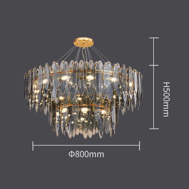 Lustre — Moderne avec lames en verre luxury Valentina
