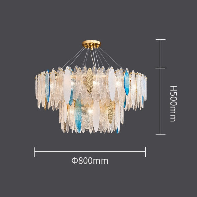 Lustre — Moderne avec lames en verre luxury Valentina