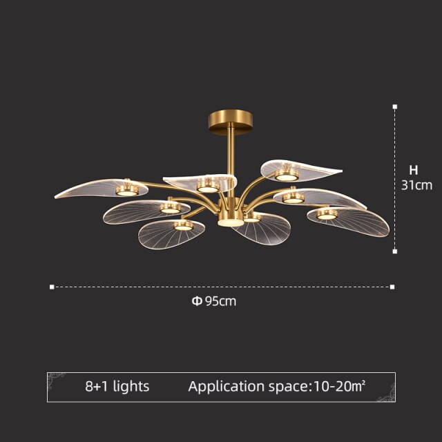 Lustre — Moderne LED en forme de pétale Akimera
