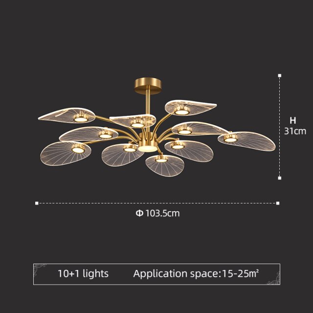 Lustre — Moderne LED en forme de pétale Akimera