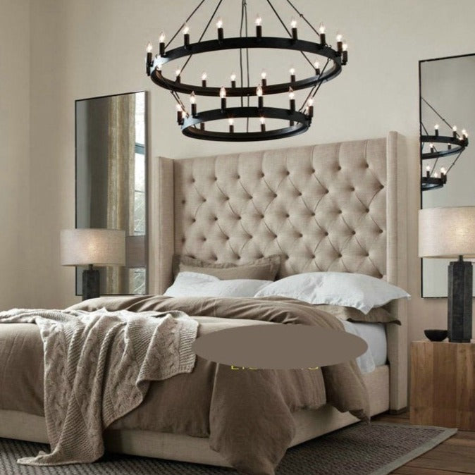 Lustre — Vintage avec anneau en métal noir luxury Boris