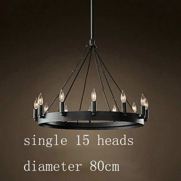 Lustre — Vintage avec anneau en métal noir luxury Boris