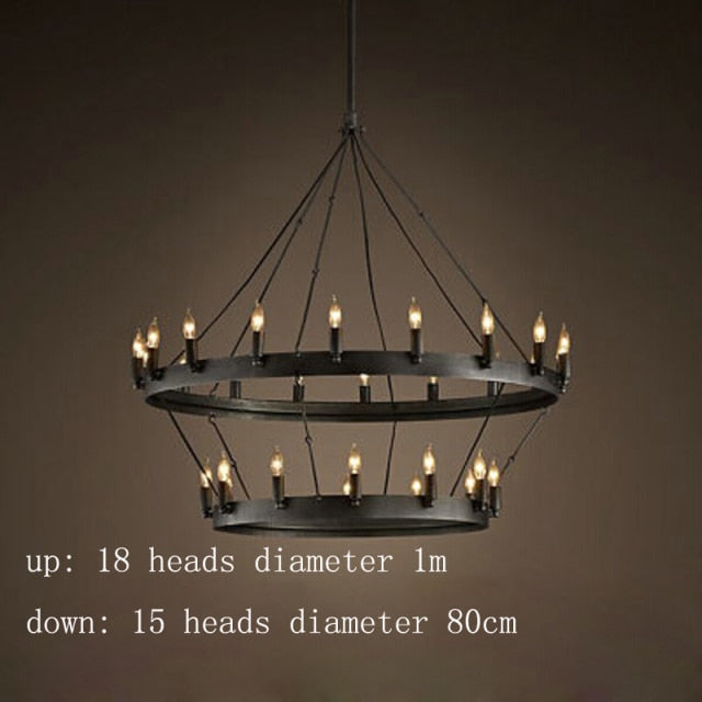 Lustre — Vintage avec anneau en métal noir luxury Boris