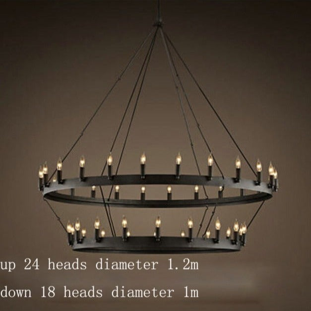 Lustre — Vintage avec anneau en métal noir luxury Boris