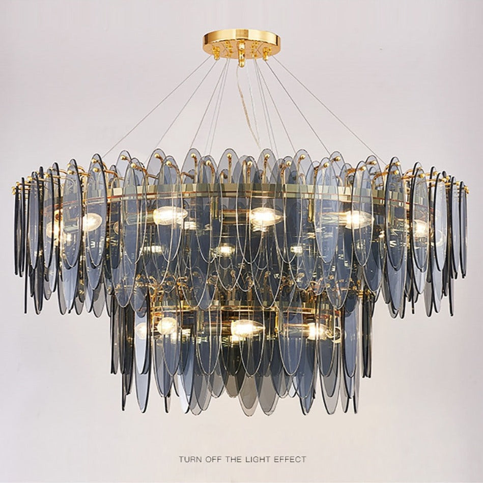 Lustre — Moderne avec lames en verre luxury Valentina