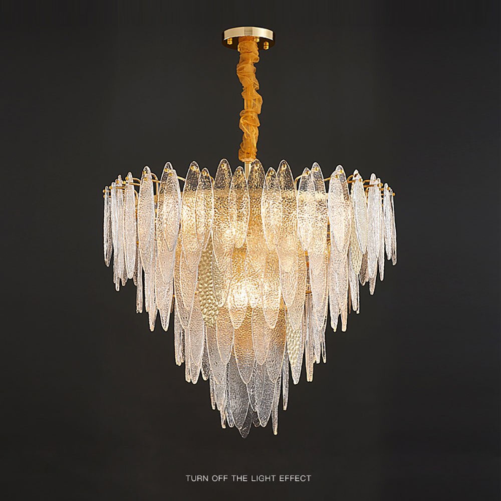 Lustre — Moderne avec lames en verre luxury Valentina