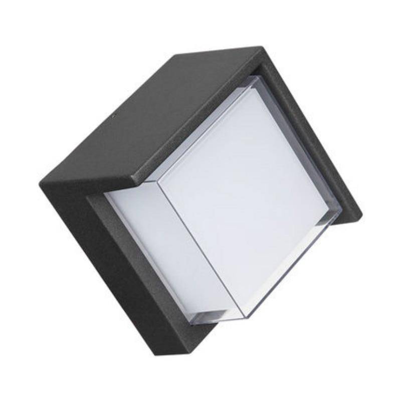 Applique murale — Extérieur LED carrée noire Porch