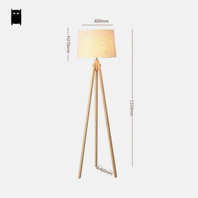 Lampadaire — Trépied en bois scandinave