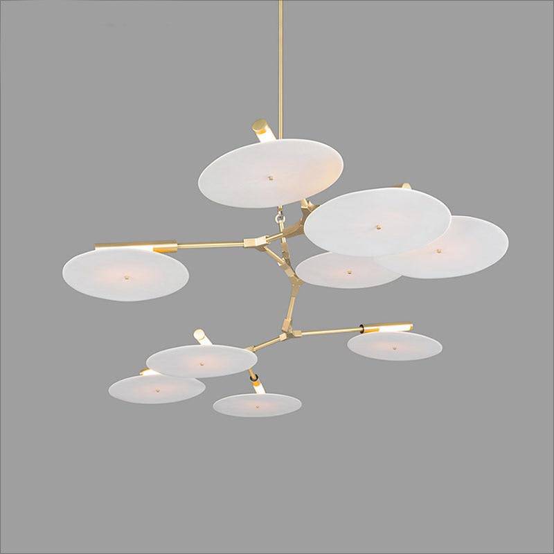 Lustre — Design LED à branches dorées ou noires et cercles Style