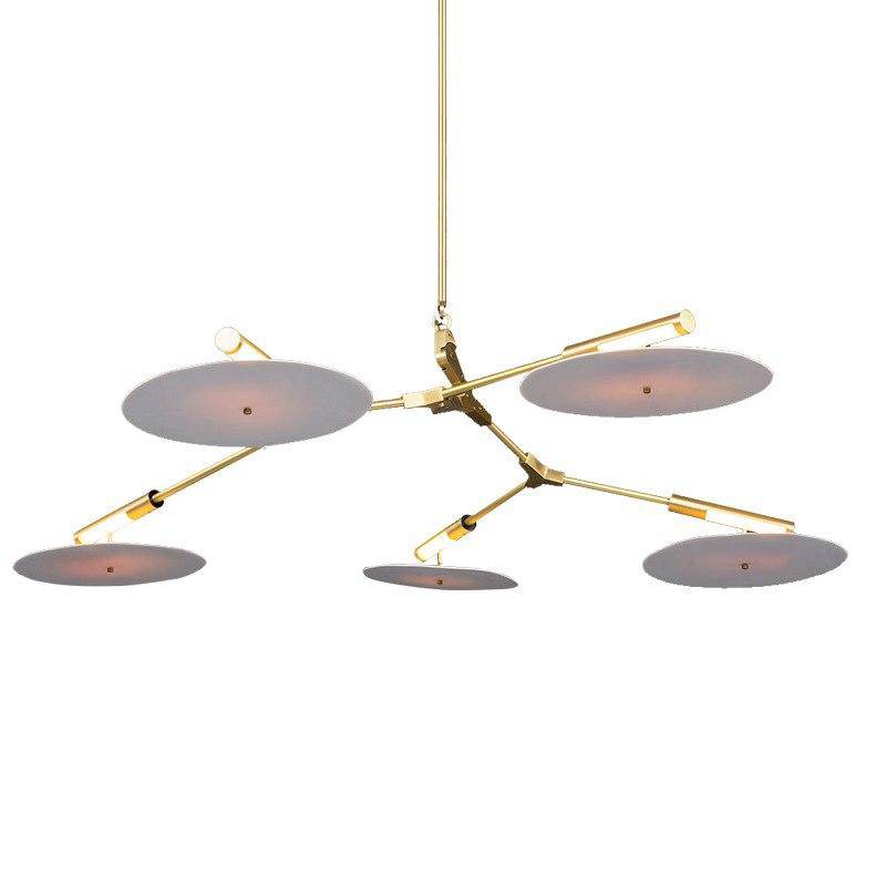 Lustre — Design LED à branches dorées ou noires et cercles Style