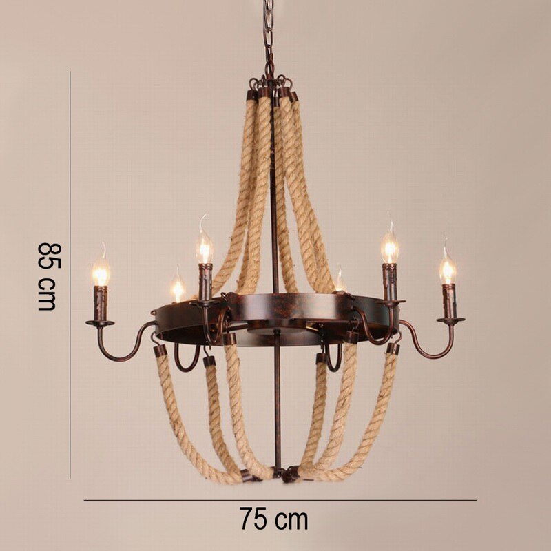 Lustre — Vintage avec des cordes et fausses bougies Vechy