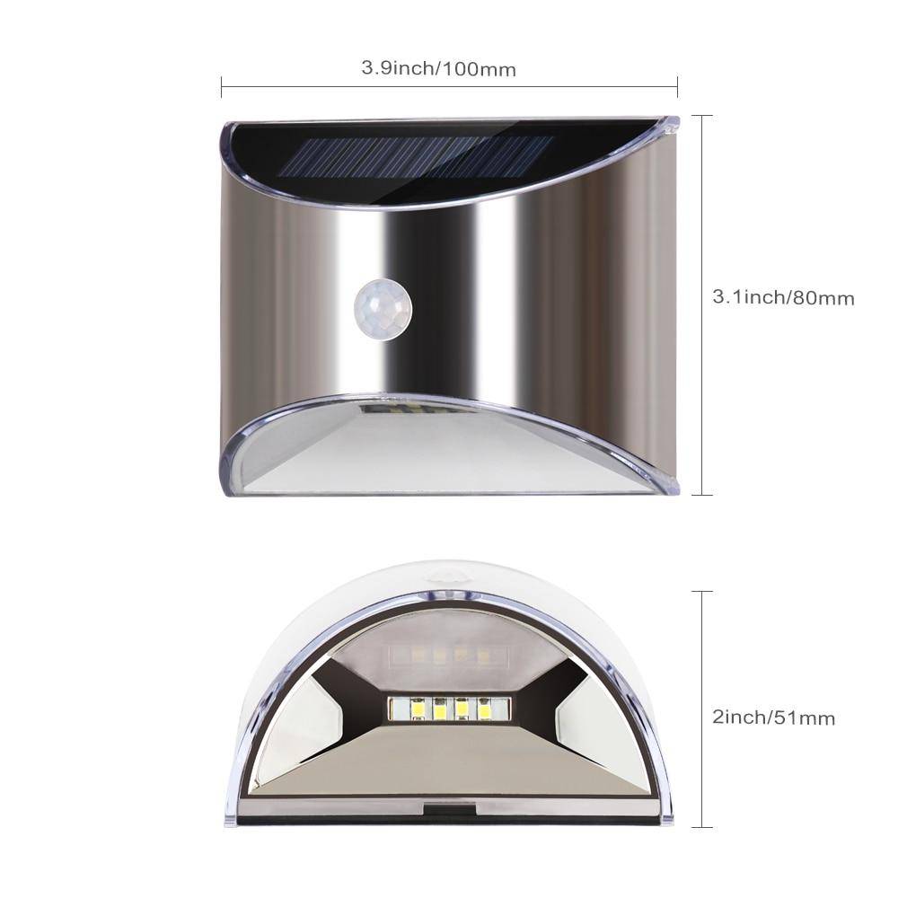 Applique murale — Extérieur solaire à LED chromée arrondie (lot de 2)