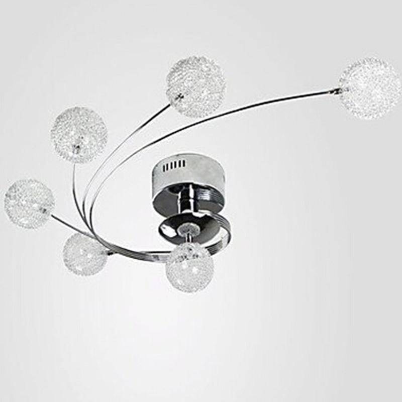 Plafonnier LED chromé avec boules Marcel Ligne en Cristal - Une Note Scintillante dans le Décor