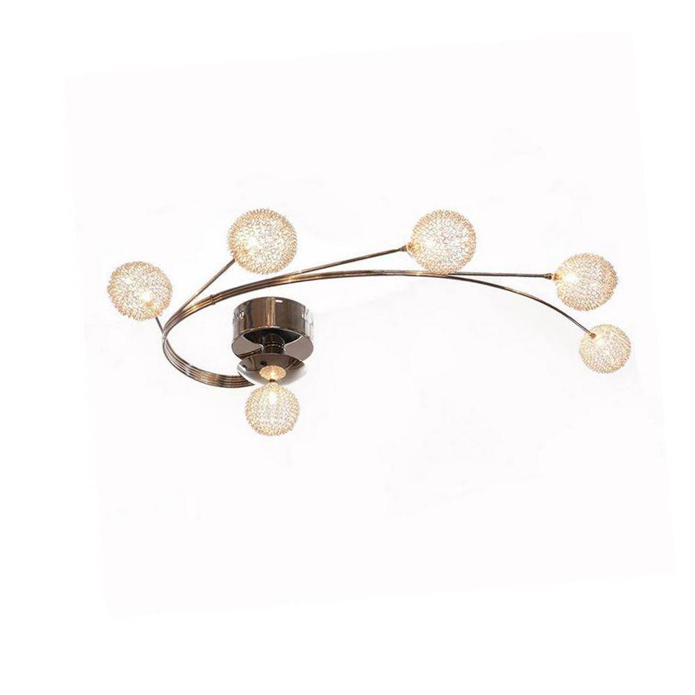 Plafonnier LED chromé avec boules Marcel Ligne en Cristal - Une Note Scintillante dans le Décor