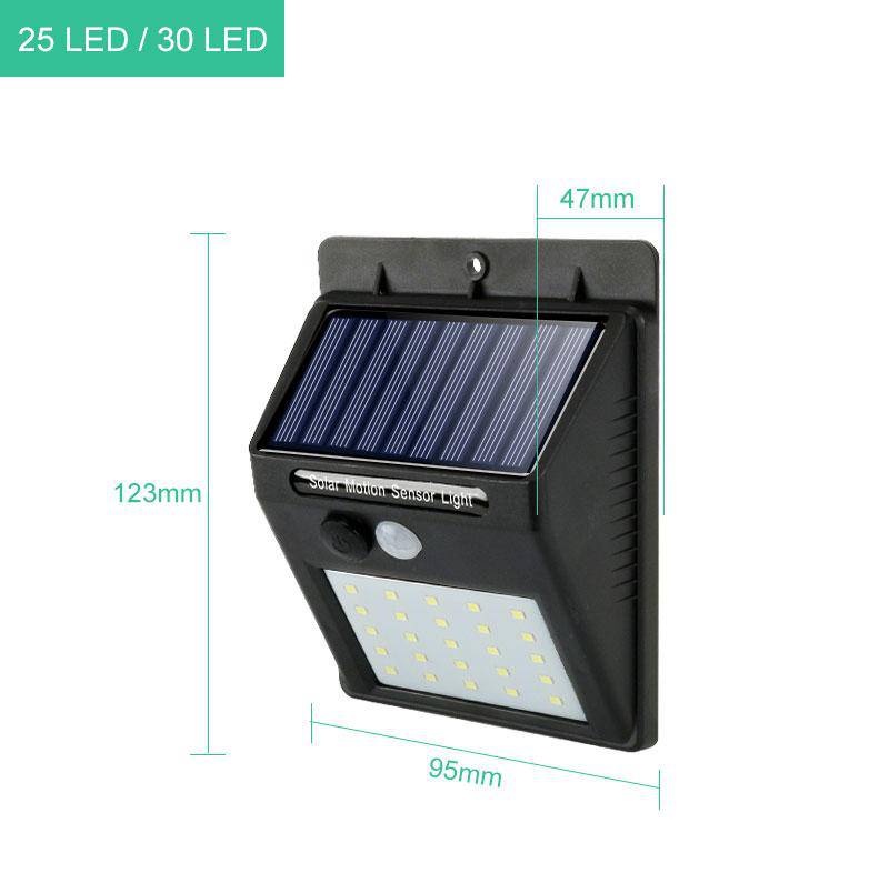 Applique murale — Extérieur LED solaire noir