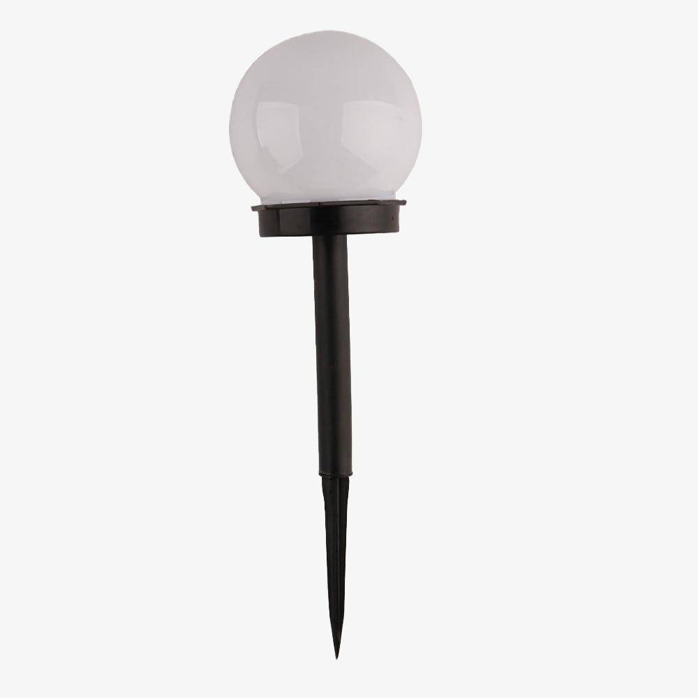 Lampe extérieur LED solaire boule blanche à piquer