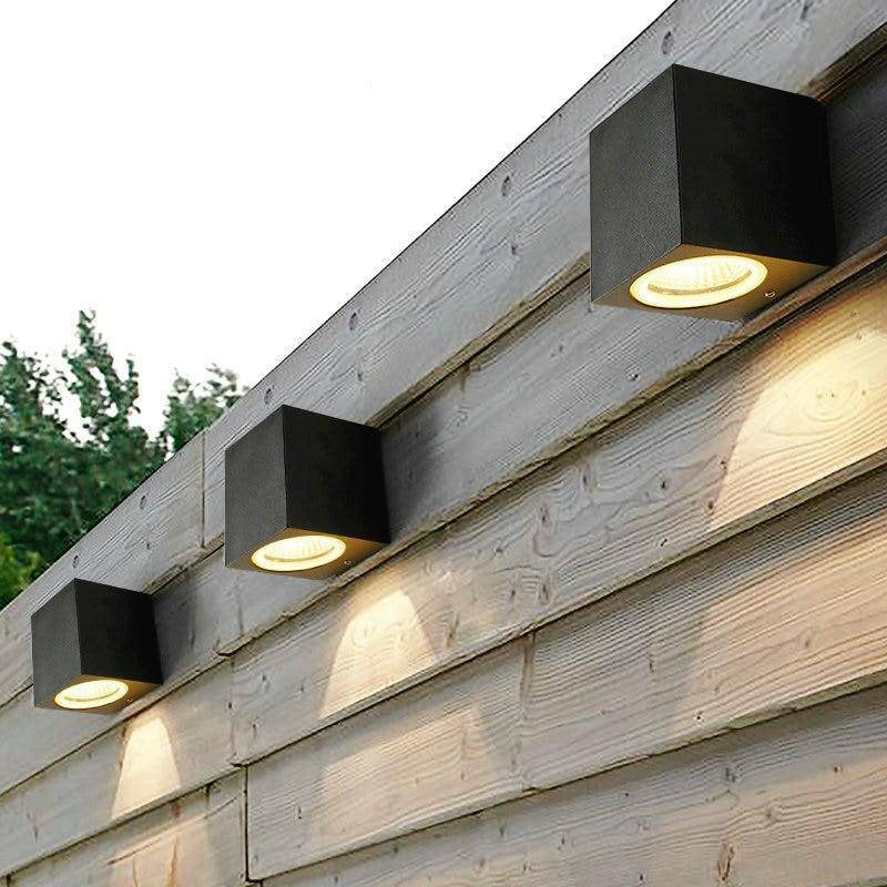 Applique murale — Extérieur spots LED en aluminium cubique