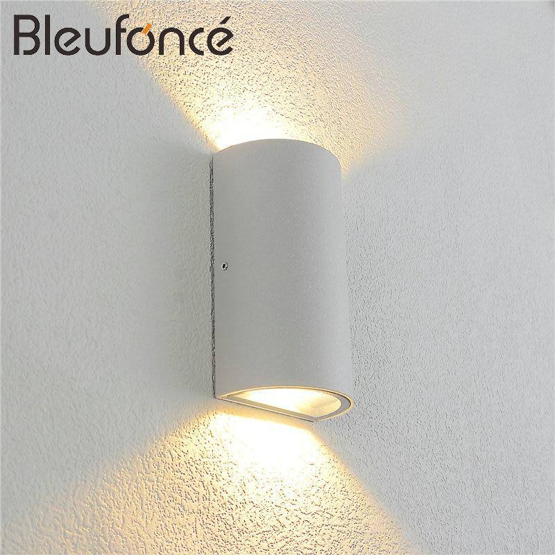 Applique murale — Extérieur LED design arrondi en aluminium (noir ou gris)