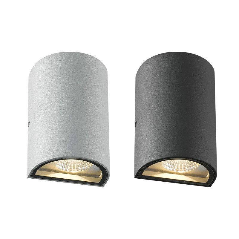 Applique murale — Extérieur LED design arrondi en aluminium (noir ou gris)
