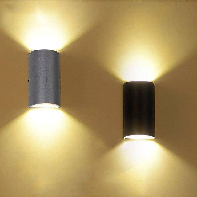 Applique murale — Extérieur LED design arrondi en aluminium noir