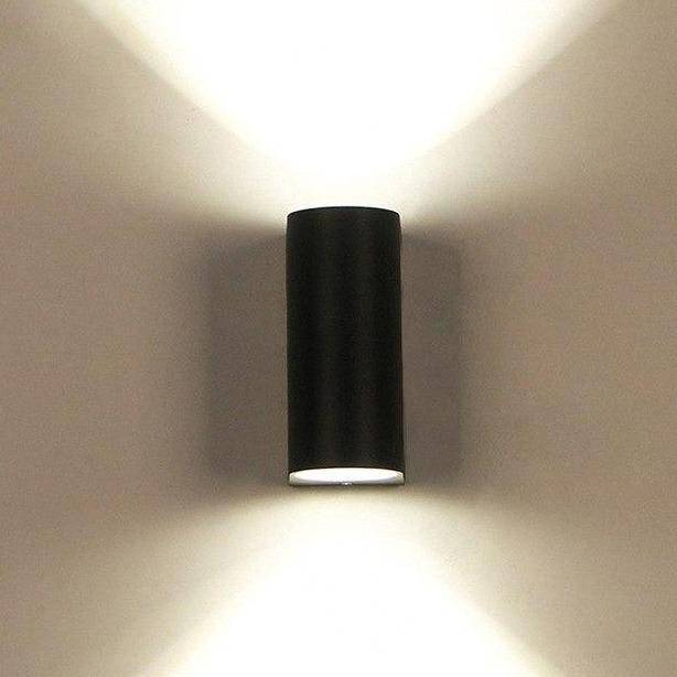 Applique murale — Extérieur LED design arrondi en aluminium noir