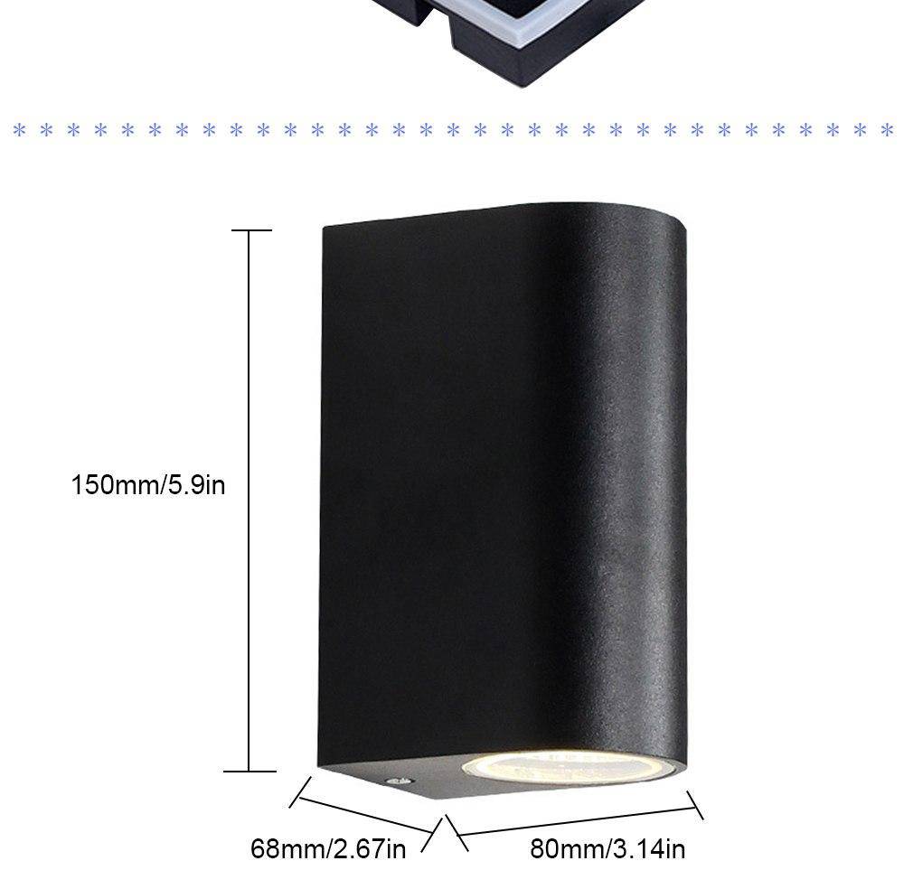 Applique murale — Extérieur LED design arrondi en aluminium noir