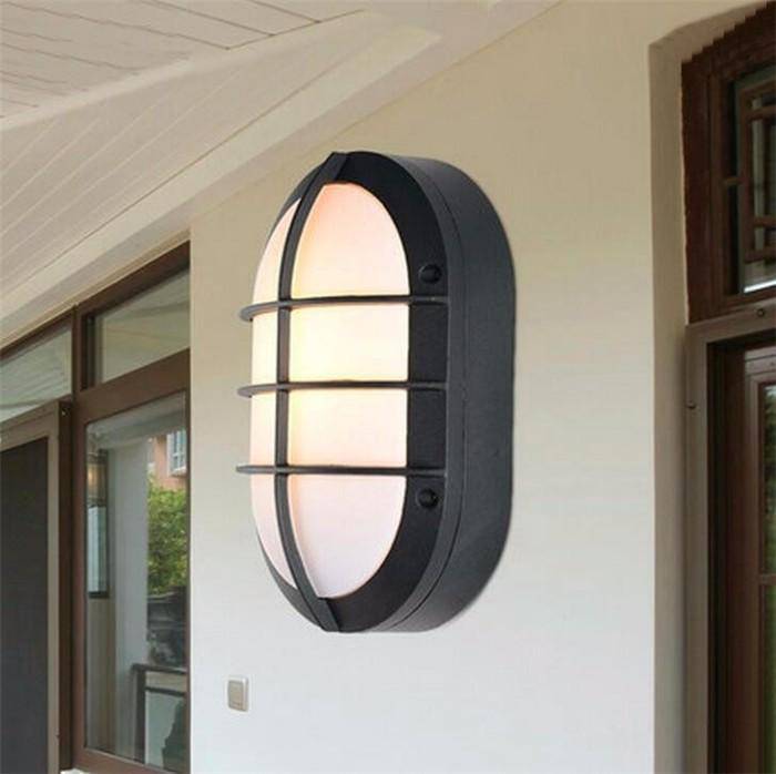 Applique murale — Extérieur LED moderne ovale à grille