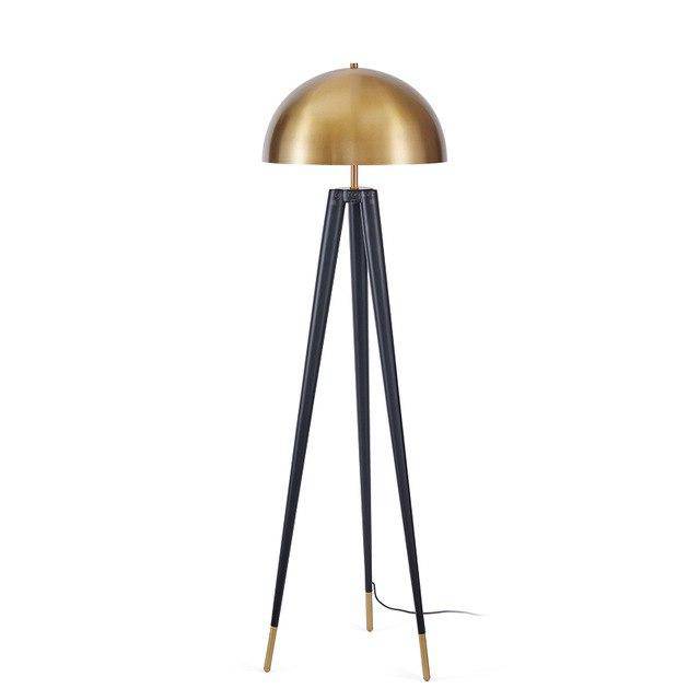 Abat-jour — Design triple pied et abat-jour sphérique en métal doré Luxe