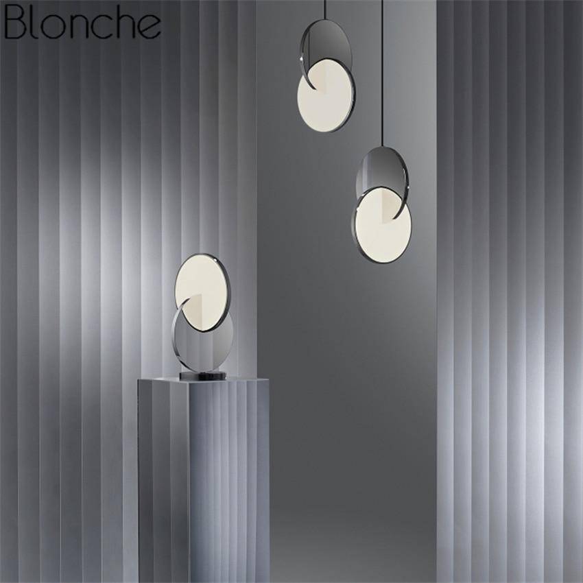 Lampe à poser design LED avec double disque argenté Lee