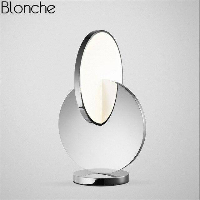 Lampe à poser design LED avec double disque argenté Lee