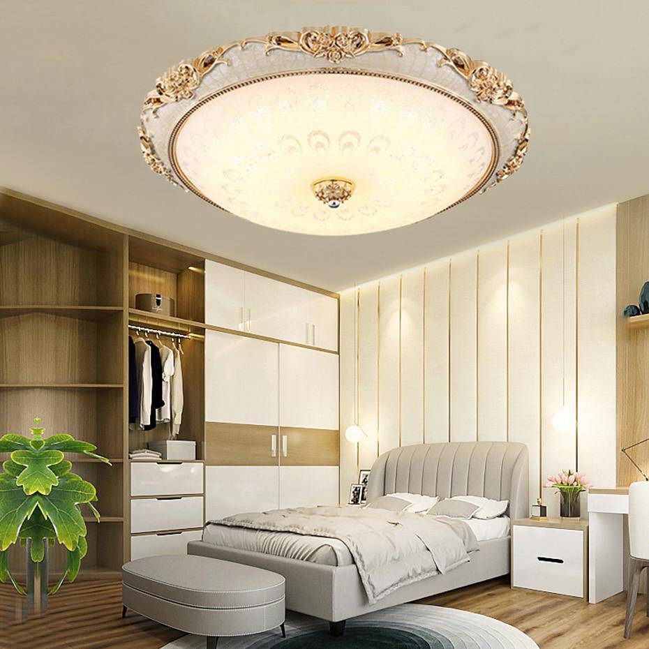 Plafonnier — LED en acrylique rond avec dorures