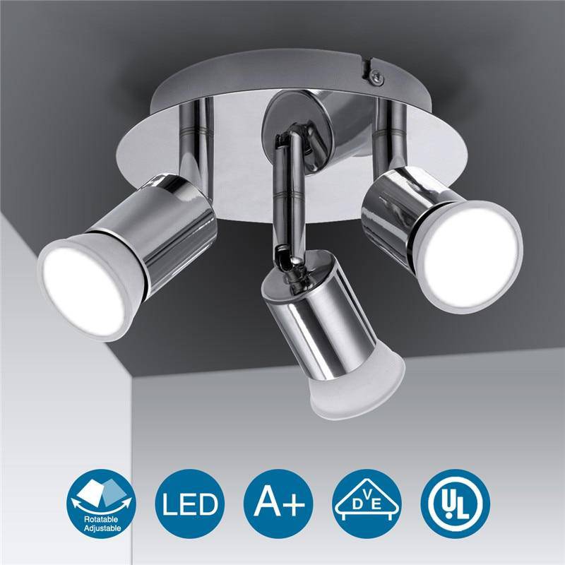 Plafonnier à 3 spots LED chromé moderne Victor Nuance - Une Note Actuelle dans le Décor