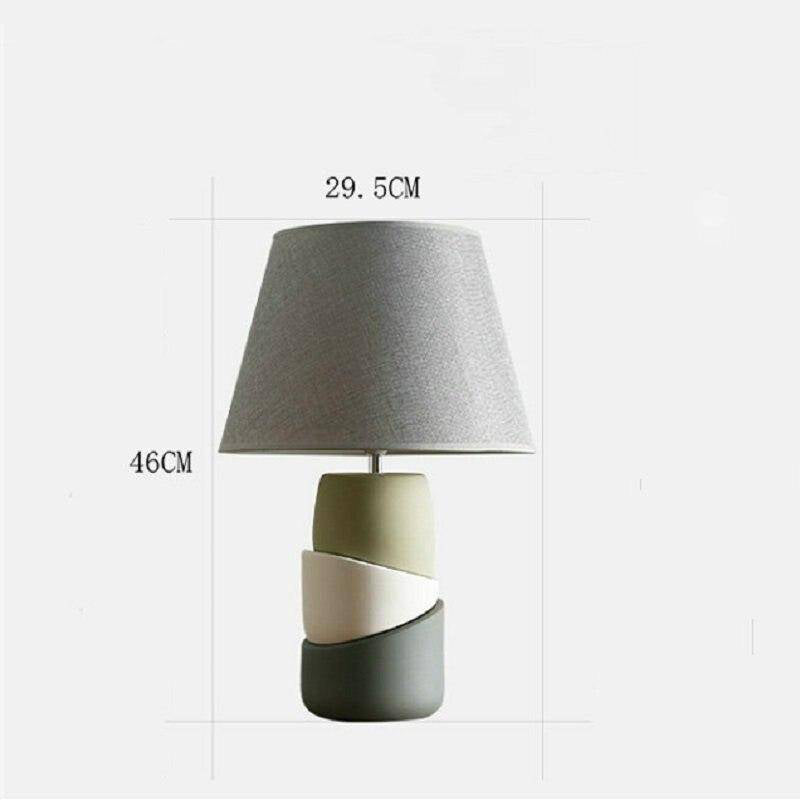 Lampe de chevet en céramique design avec abat-jour en tissu