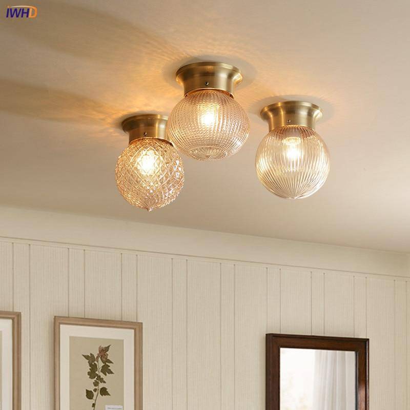 Plafonnier — Design à LED en métal et verre ambré