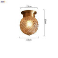 Plafonnier — Design à LED en métal et verre ambré