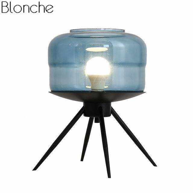 Lampe à poser design LED avec boule en verre Postmodern